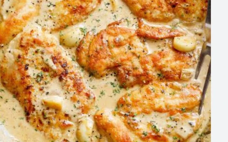 Chicken steak in creamy sauce 