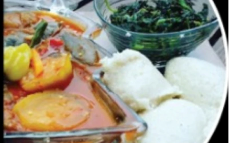 Tanzanian Vegetable Curry Sautéed Spinach and Ugali