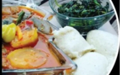 Tanzanian Vegetable Curry Sautéed Spinach and Ugali